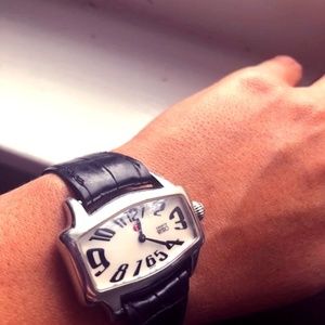 Michele Watch  Black Alligator Leather Band